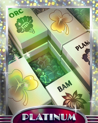 Golden Clovers Platinum Badge - Mahjong Garden HD