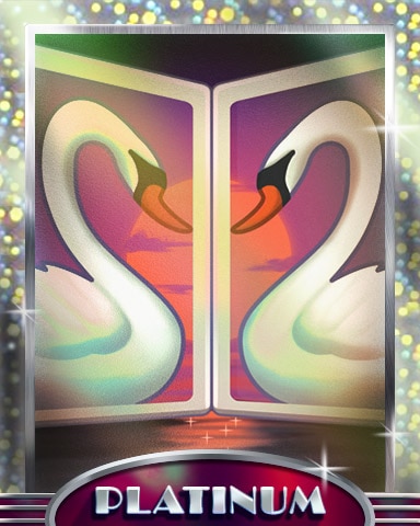 Mirrored Swans Platinum Badge - Mahjong Safari HD