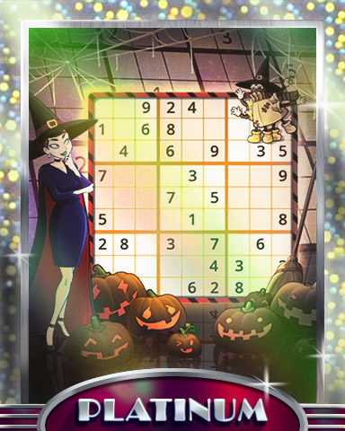 Scary Numbers Platinum Badge - Pogo Daily Sudoku