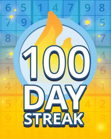Daily Streak 100 Badge - Pogo Daily Sudoku