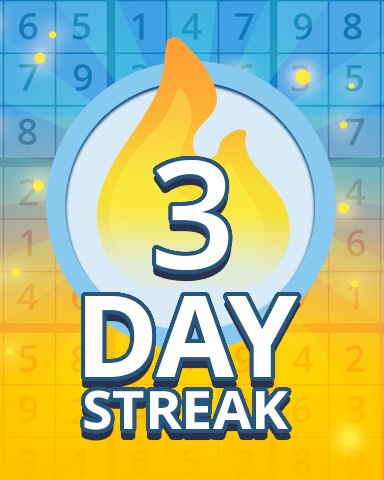 Daily Streak 3 Badge - Pogo Daily Sudoku