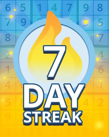 Daily Streak 7 Badge - Pogo Daily Sudoku