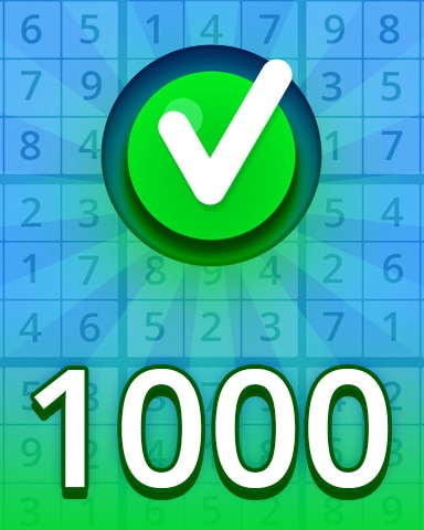 Easy 1000 Badge - Pogo Daily Sudoku