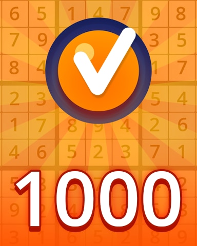 Medium 1000 Badge - Pogo Daily Sudoku