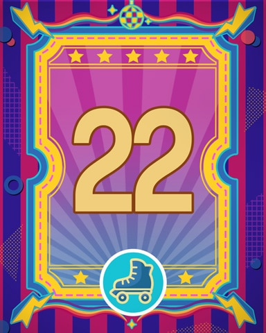 Roller Disco 22 Badge - Jet Set Solitaire