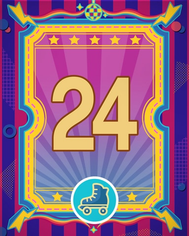 Roller Disco 24 Badge - Jet Set Solitaire