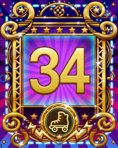 Roller Disco 34 Badge - Mahjong Safari HD