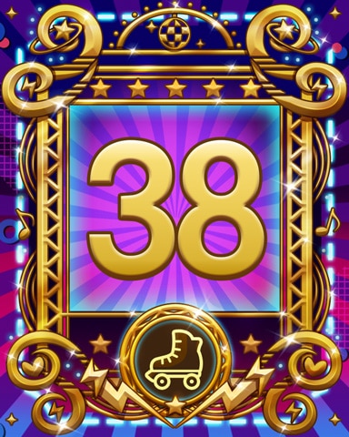 Roller Disco 38 Badge - Poppit! Bingo