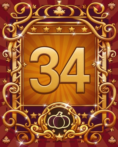 Harvest Feast 34 Badge - Mahjong Safari HD