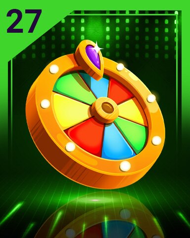 Lucky Spinner 27 Badge - Poppit! Party