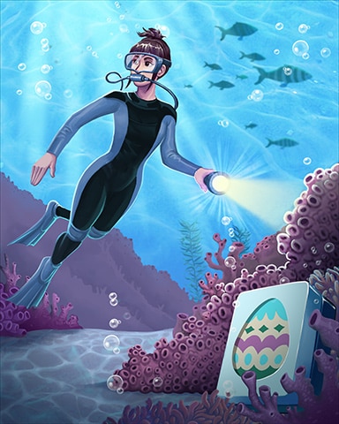 Submerged Egg Badge - Quinn's Aquarium