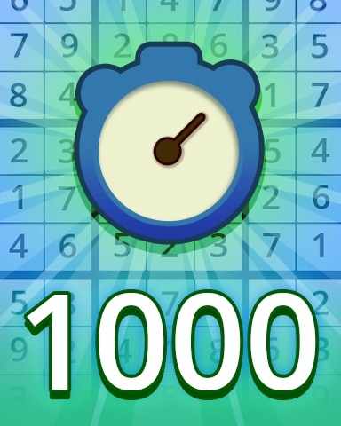 Fast Easy 1000 Badge - Pogo Daily Sudoku