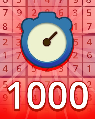 Fast Hard 1000 Badge - Pogo Daily Sudoku