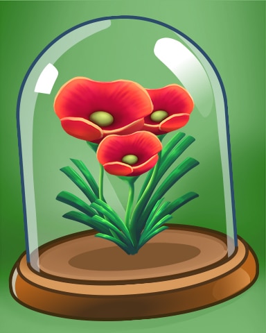 Triple Red Flowers Badge - Garden Blast Triple Red Flowers Badge - Garden Blast