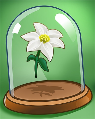 White Flower Badge - Garden Blast