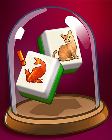 Cat And Catfish Badge - Mahjong Safari HD