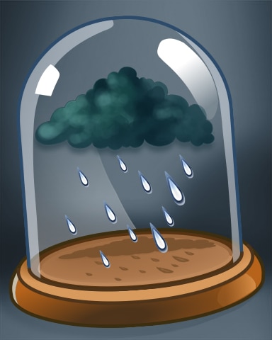 Dark Rain Cloud Badge - Rainy Day Spider Solitaire HD