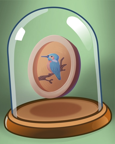 Painted Blue Bird Badge - Solitaire Home Story