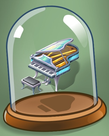 White Piano Badge - Solitaire Home Story White Piano Badge - Solitaire Home Story